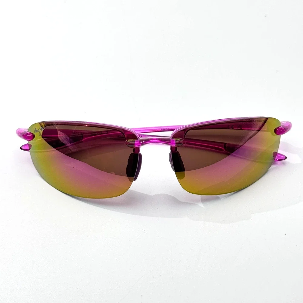 Maui Jim Sunglasses Ho'okipa MP MJ0407 006 Transparent Pink Wrap Polarized Lens